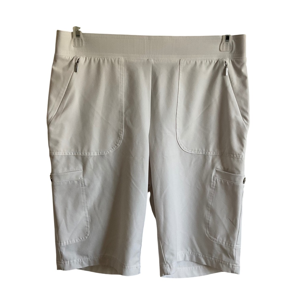 Chico's White Cargo Style Bermuda Shorts - Size 8 - Modest Summer Vacation